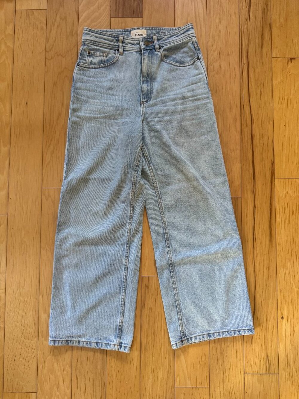 Sézane High-Waisted Wide-Leg Jeans – Light Wash – French 36 / US 4